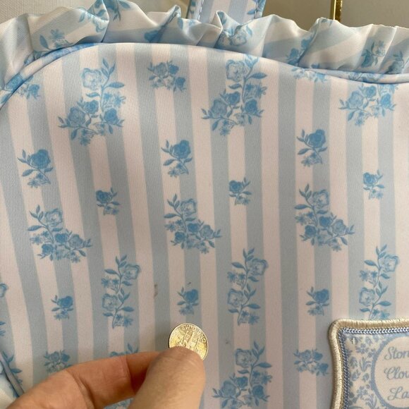 Stoney Clover Lane Heart High Tea Printed Ruffle Heart Tote Bag ruffle SCL - Picture 3 of 13